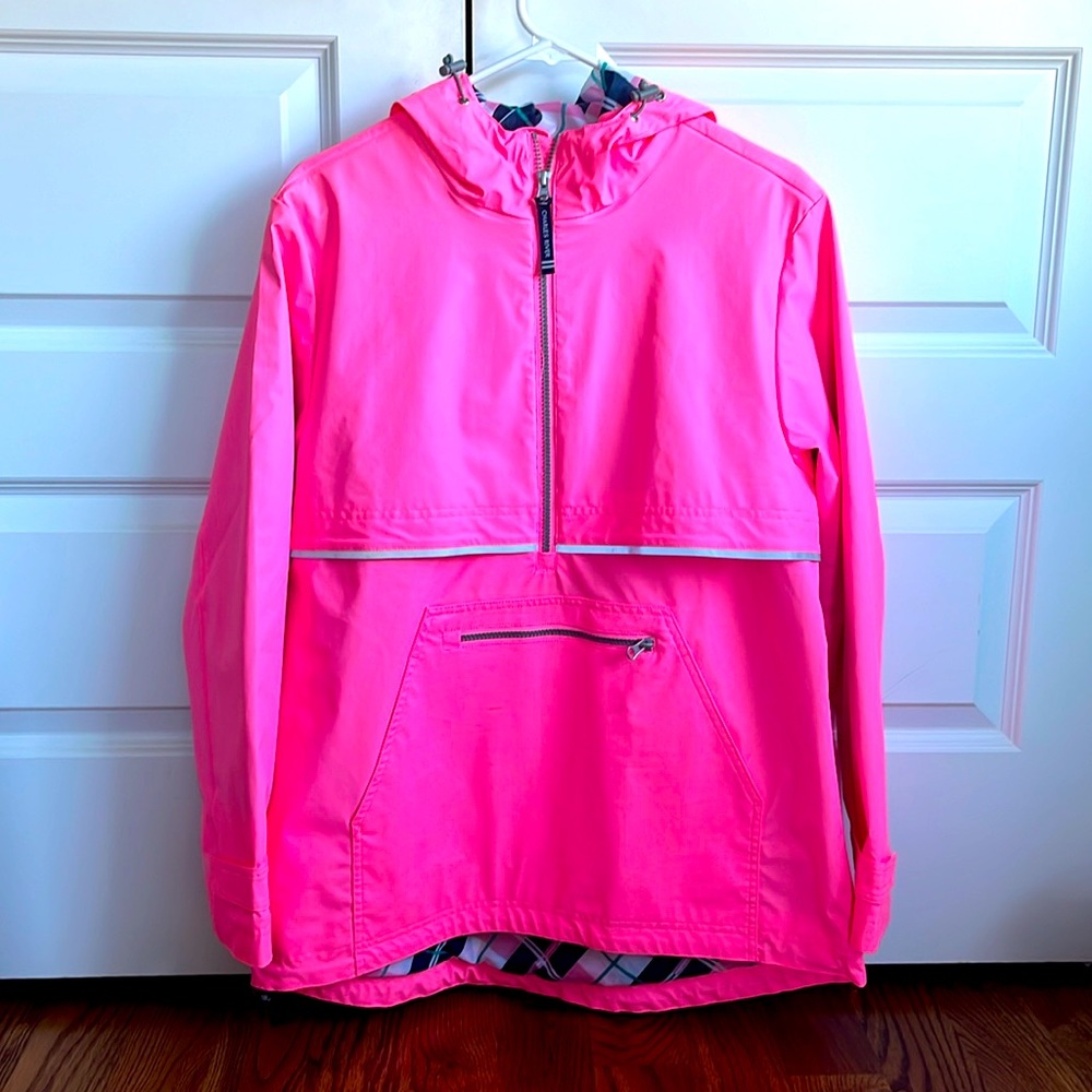 Charles River pink waterproof rain poncho
